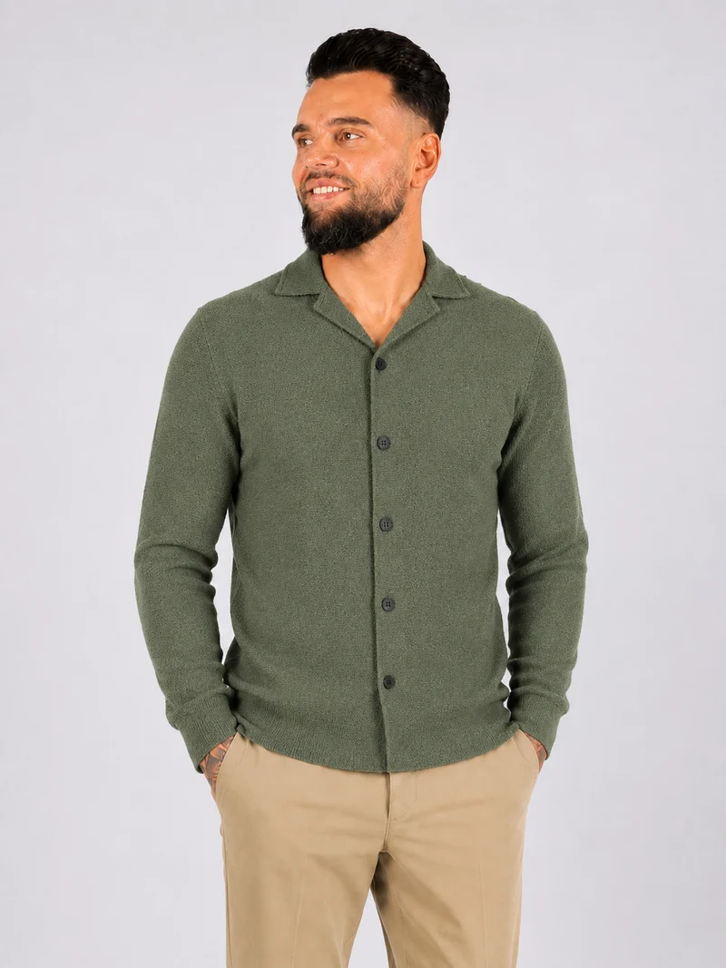 Terry shirt long sleeve khaki green