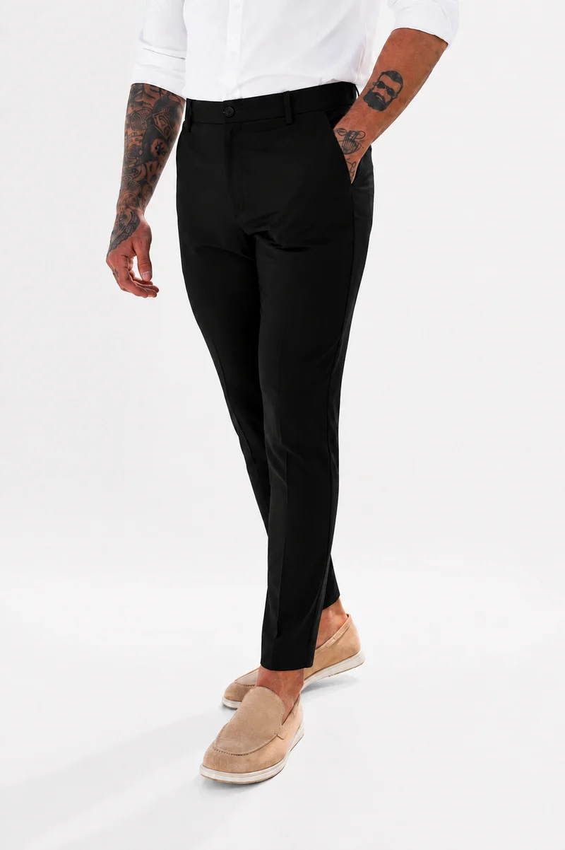 Pantalon chic straight fit black