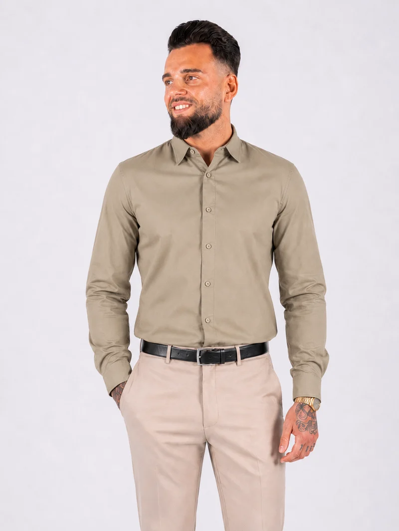 Shirt super stretch beige