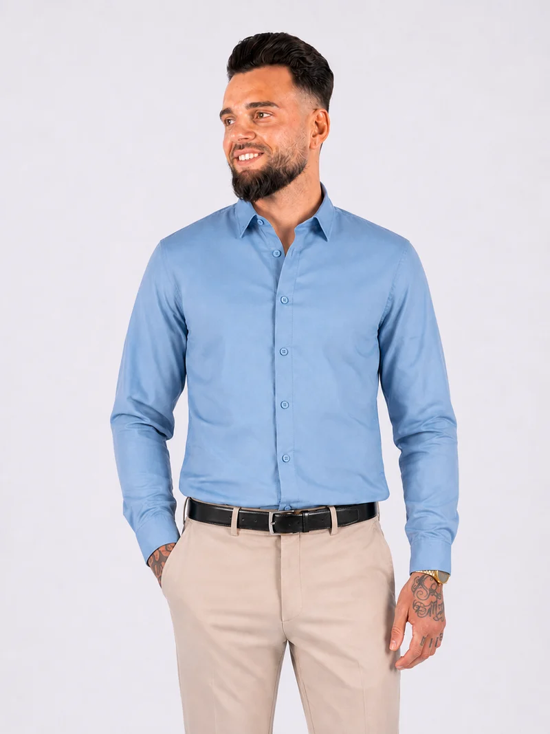 Shirt super stretch light blue
