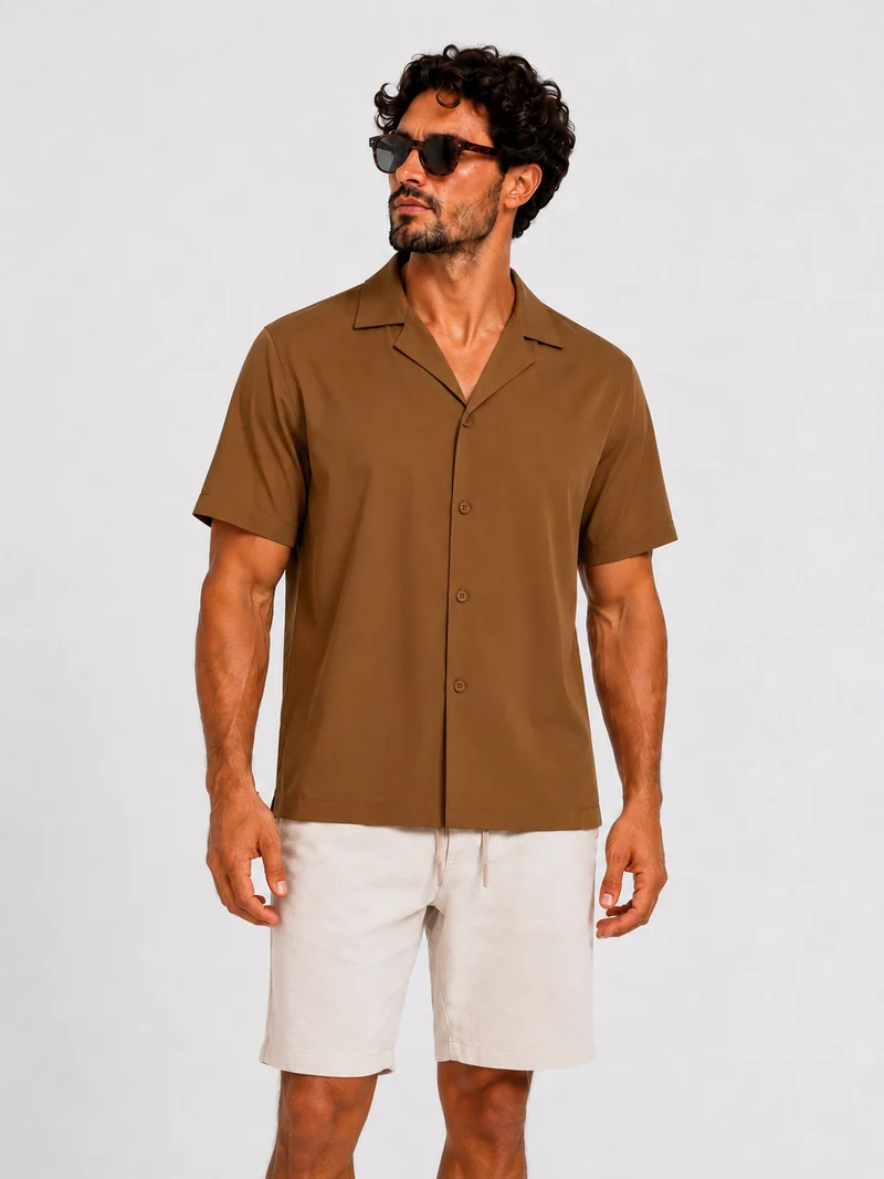 Shirt satin bronze