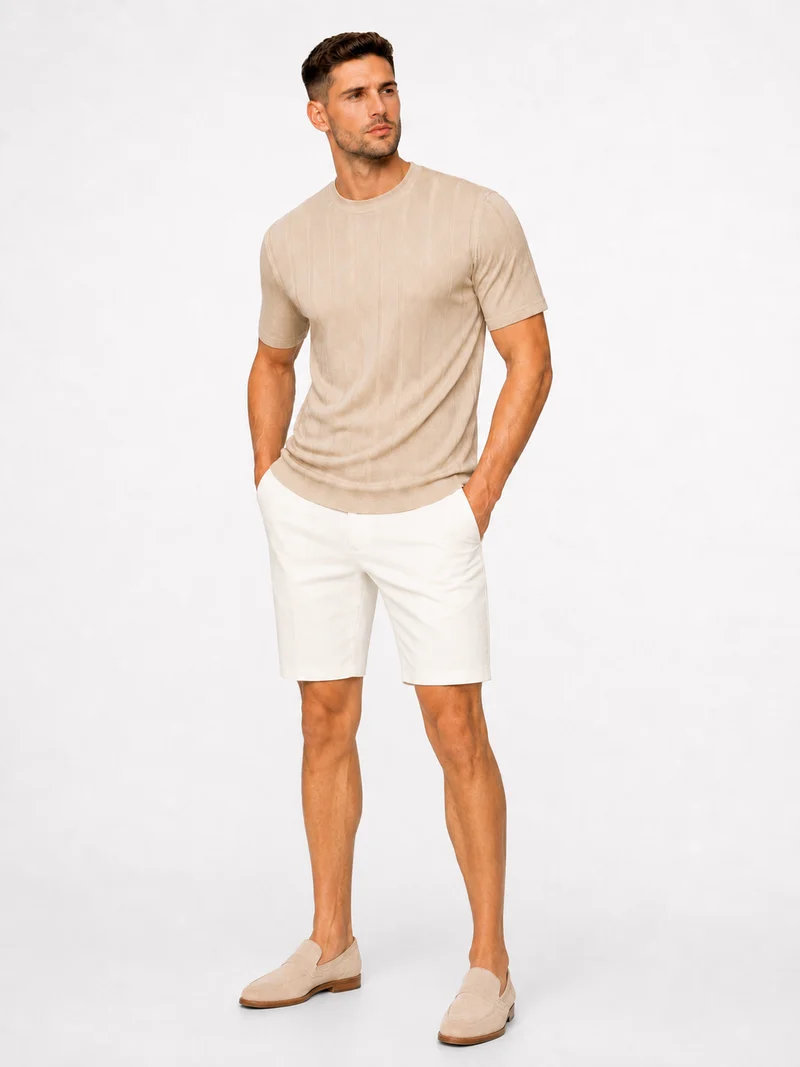 Super stretch chino short white