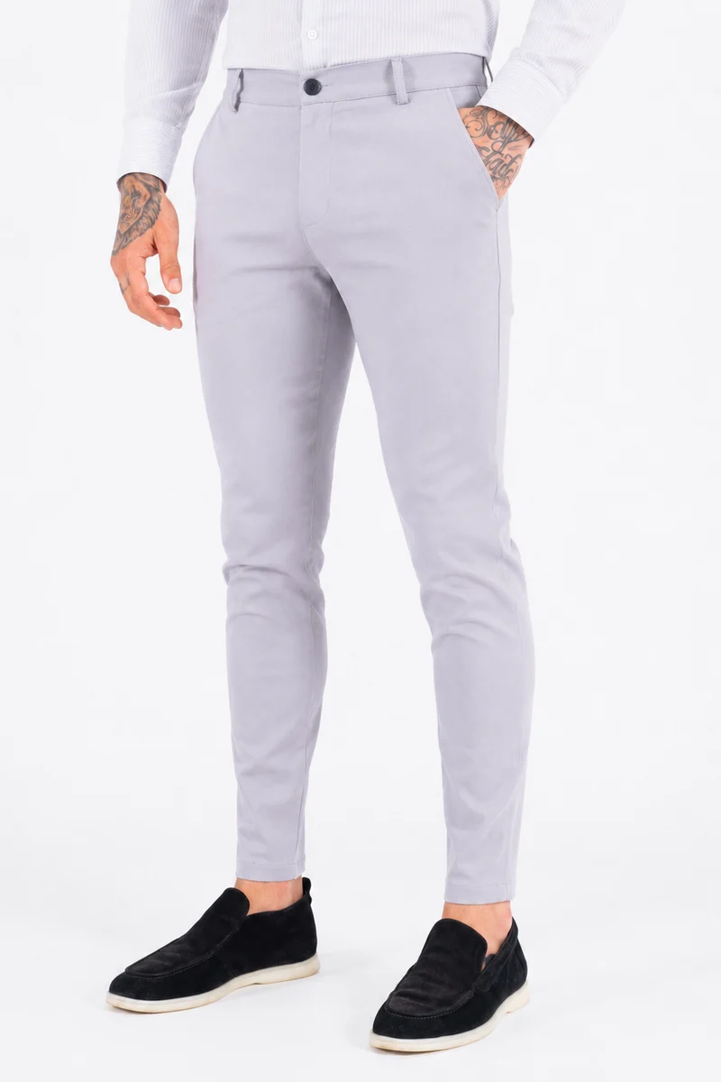 Super stretch pantalon light grey