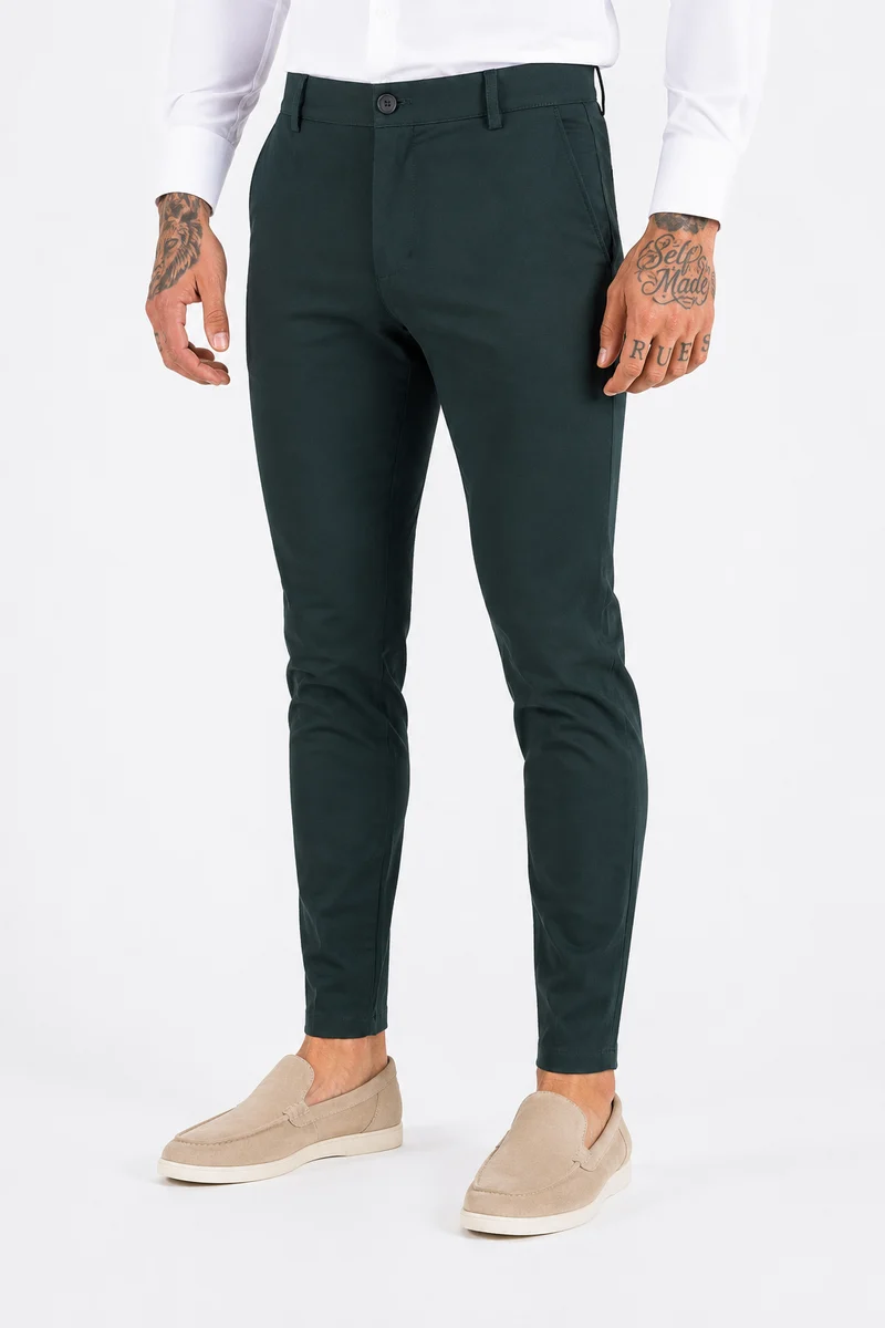 Super stretch pantalon forest green