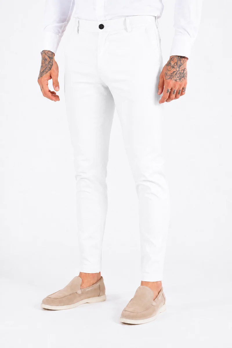 Super stretch pantalon white