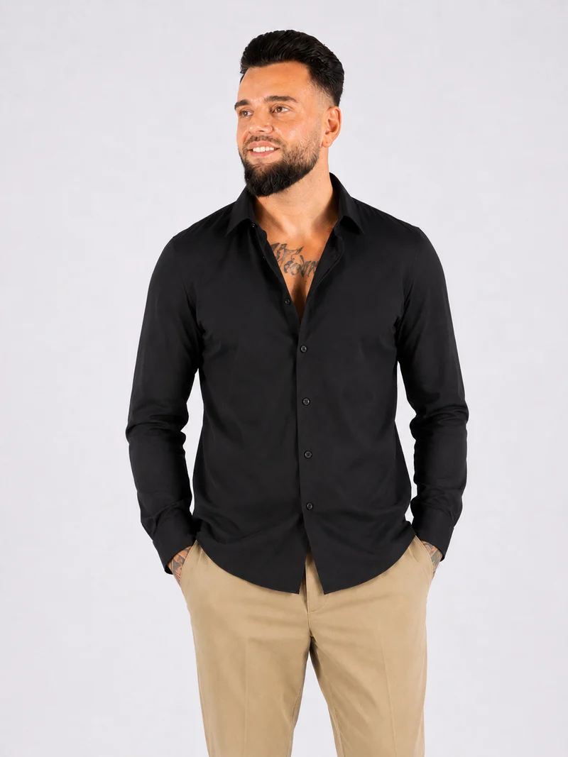 Overhemd Frankie slim fit zwart
