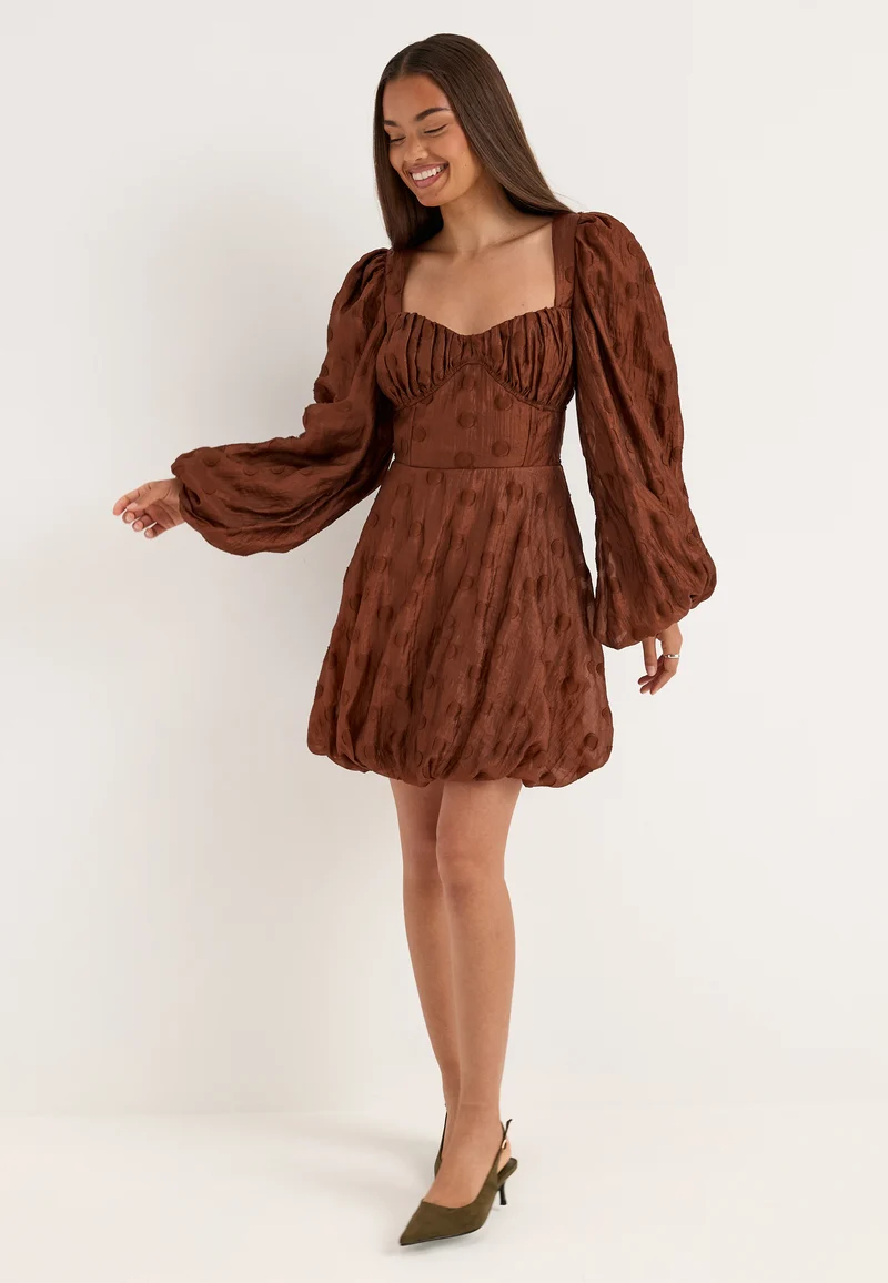 Corset Puff Sleeve Mini Dress