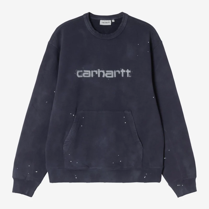 Carhartt WIP Herrtröja med målarmotiv | Mörkblå Destory Wash Splatter