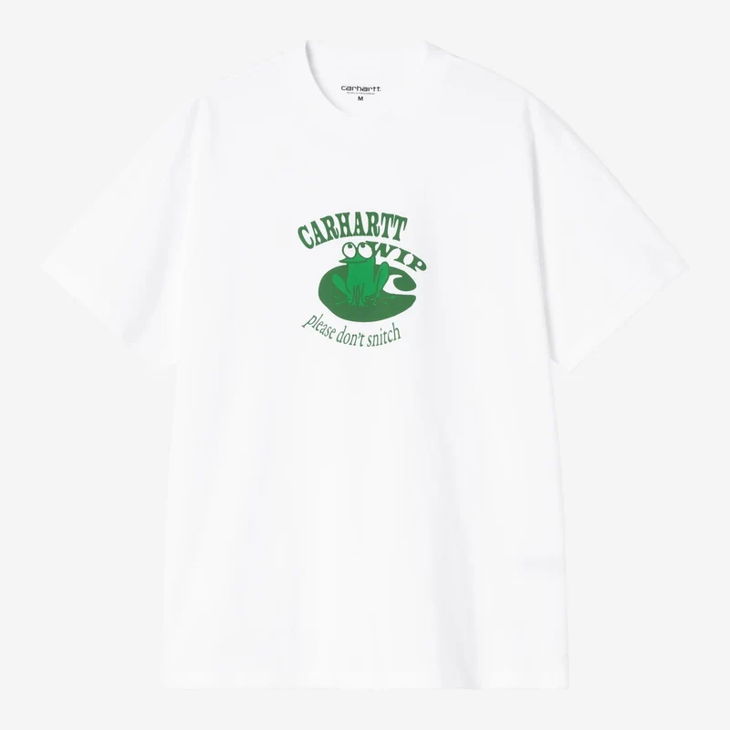 Carhartt WIP Herr T-shirt med tryck "Don't Snitch" | Vit