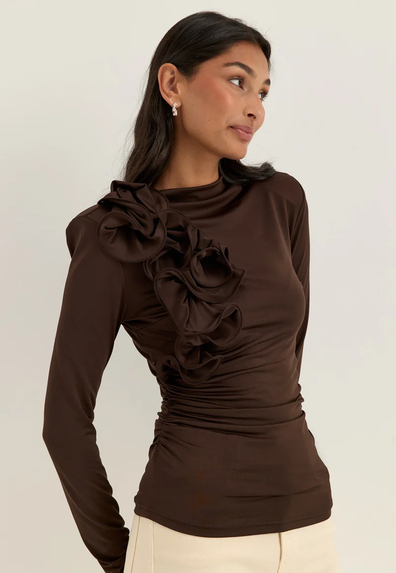 Flounce long Sleeve Top
