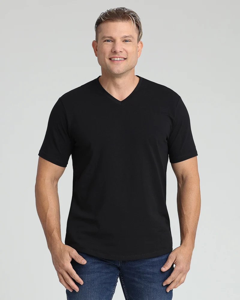 Organic V-Neck T-Shirt (Slim Fit) / Black