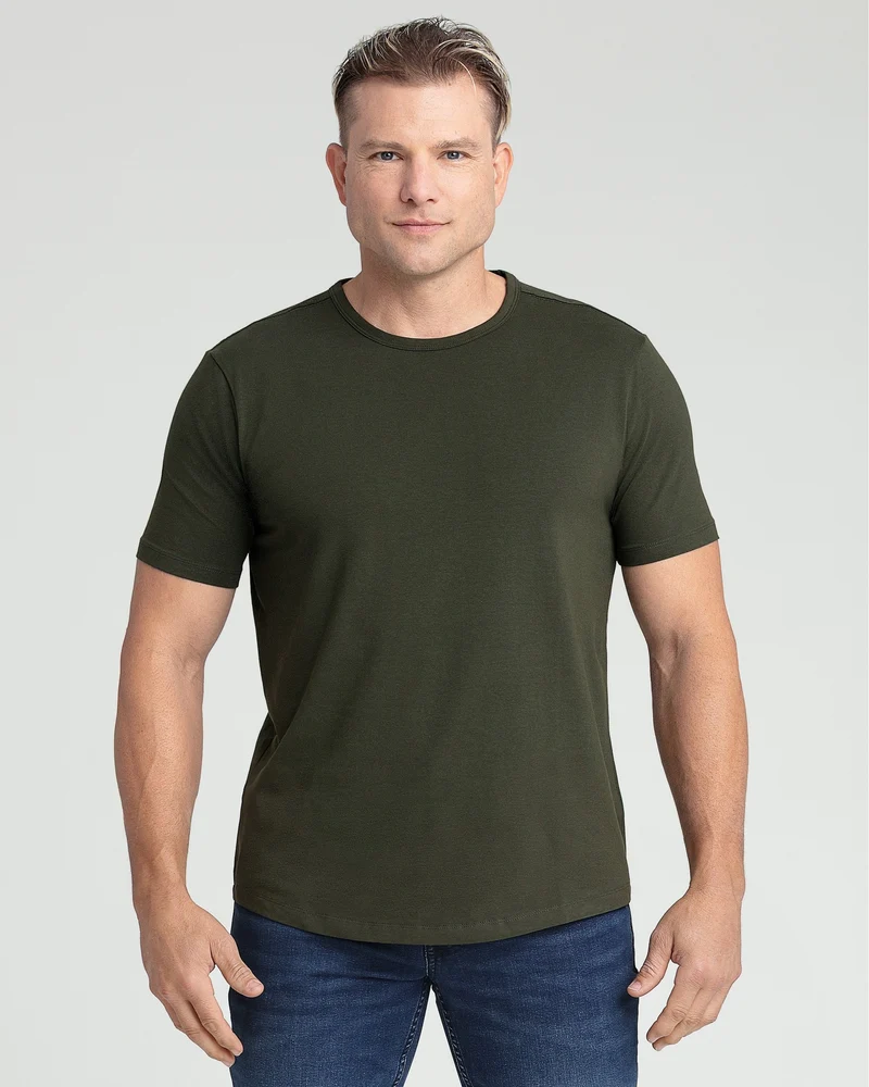 Organic Crew Neck T-Shirt (Slim Fit) / Olive