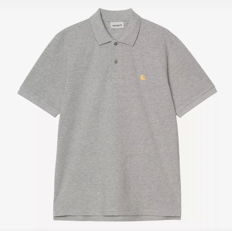 Carhartt WIP Herr Chase Piké Kortärmad Pikétröja | Grå Ljung