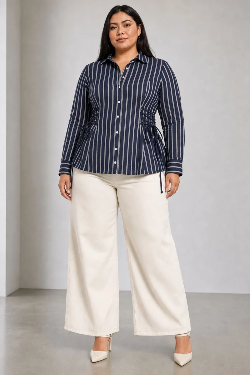 Rovia|Cotton Side Tieup Detail Shirt