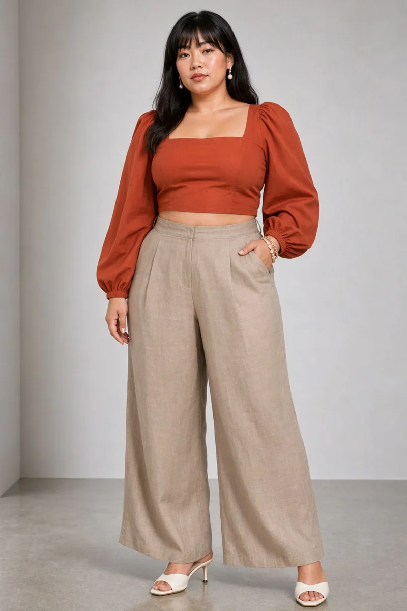 Clyra|Cotton Wide Leg Trouser