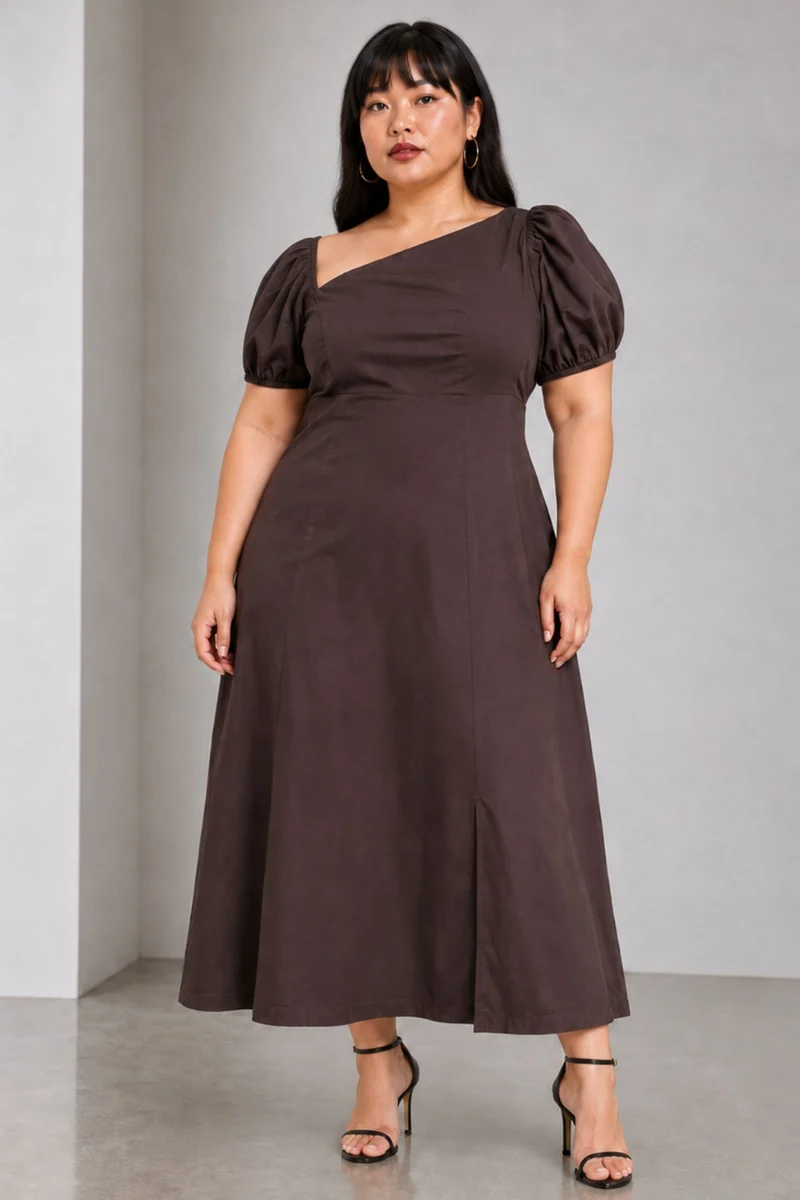 Nerio|Cotton Asymmetrical Maxi Dress