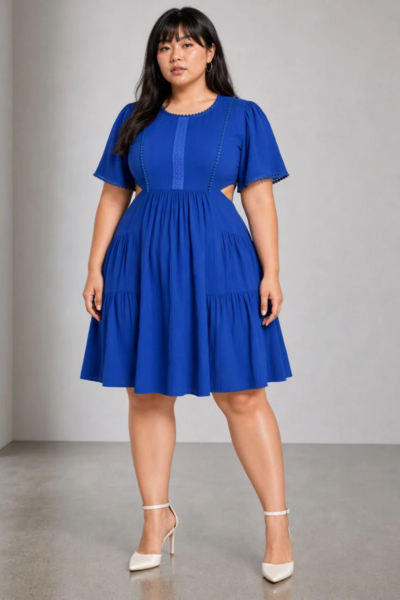 Mavra|Viscose Mini Dress With Side Cutouts