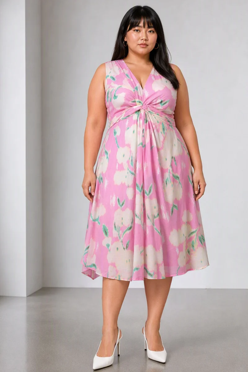 Cielo|Printed Twist Knot Dress