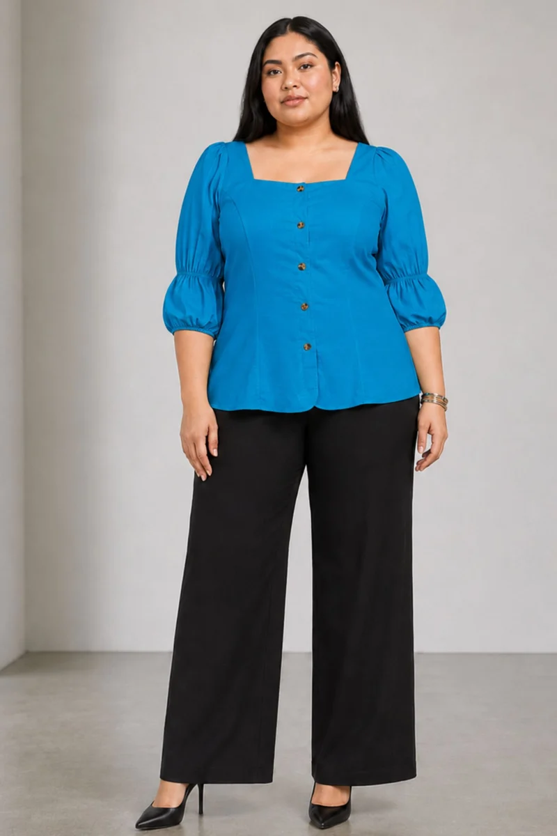 Mavren|Cotton Square Neck Top