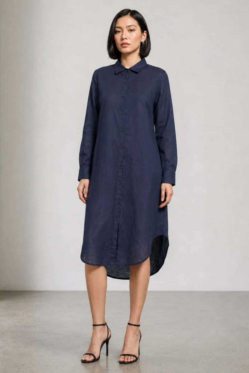 Navin|Cotton Midi Shirt Dress