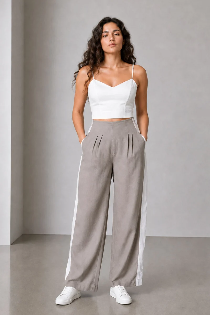 Kelis|Viscose Highrise Wide Leg Trousers