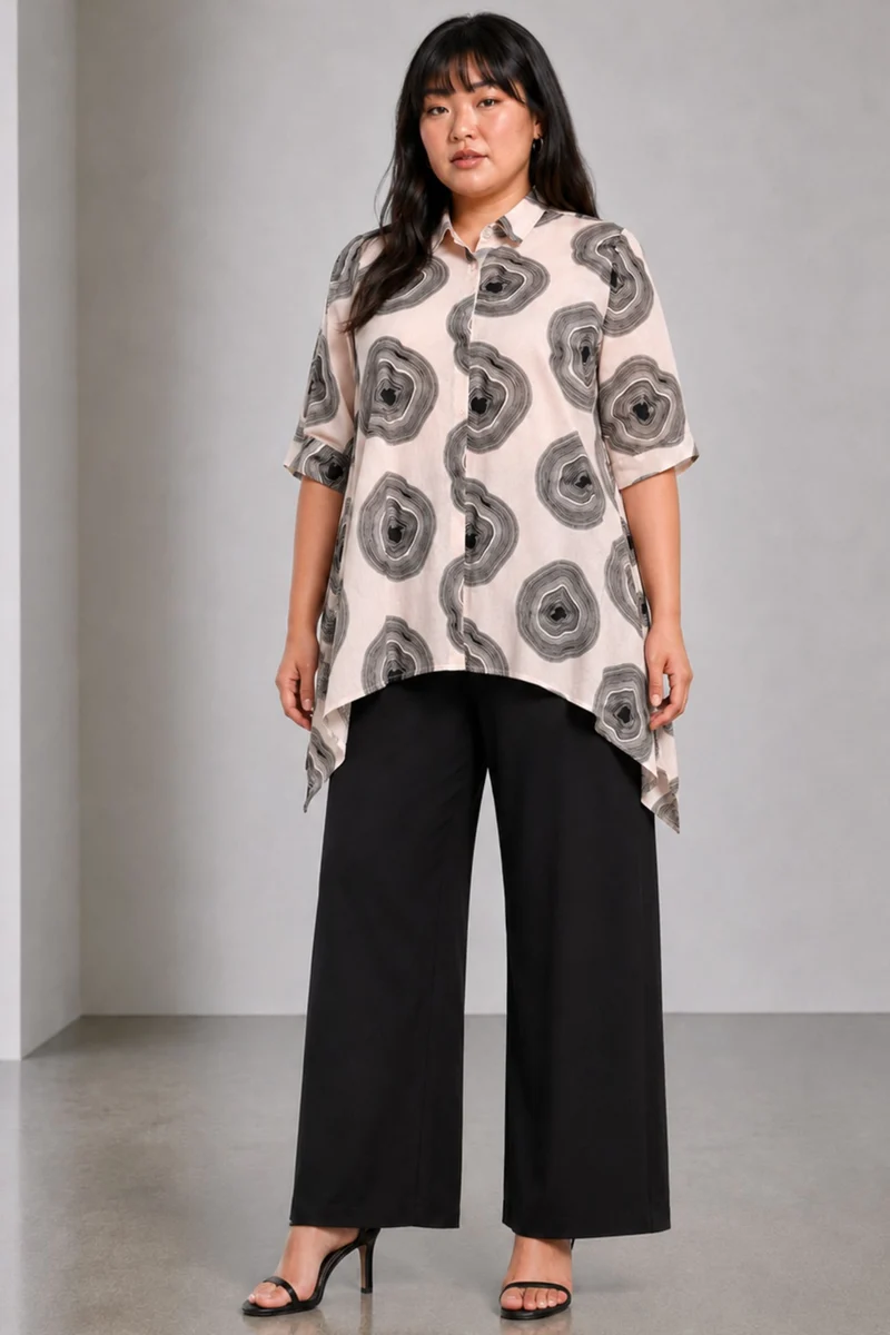 Noren|Cotton Handkerchief Hem Shirt