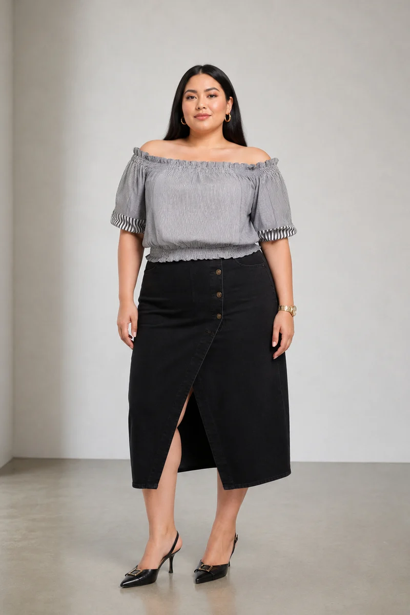Aris|Cotton Off Shoulder Crop Top