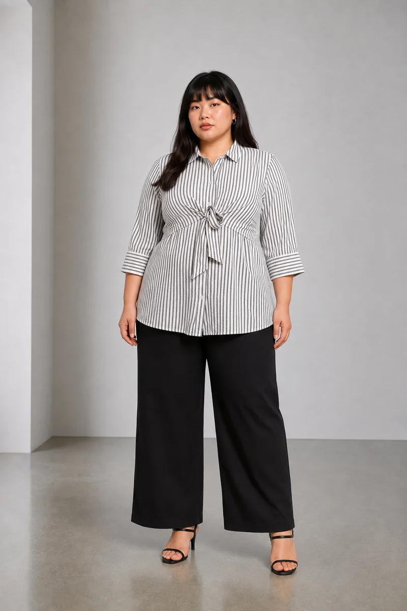 Ceris|Cotton Shirt With Tieup