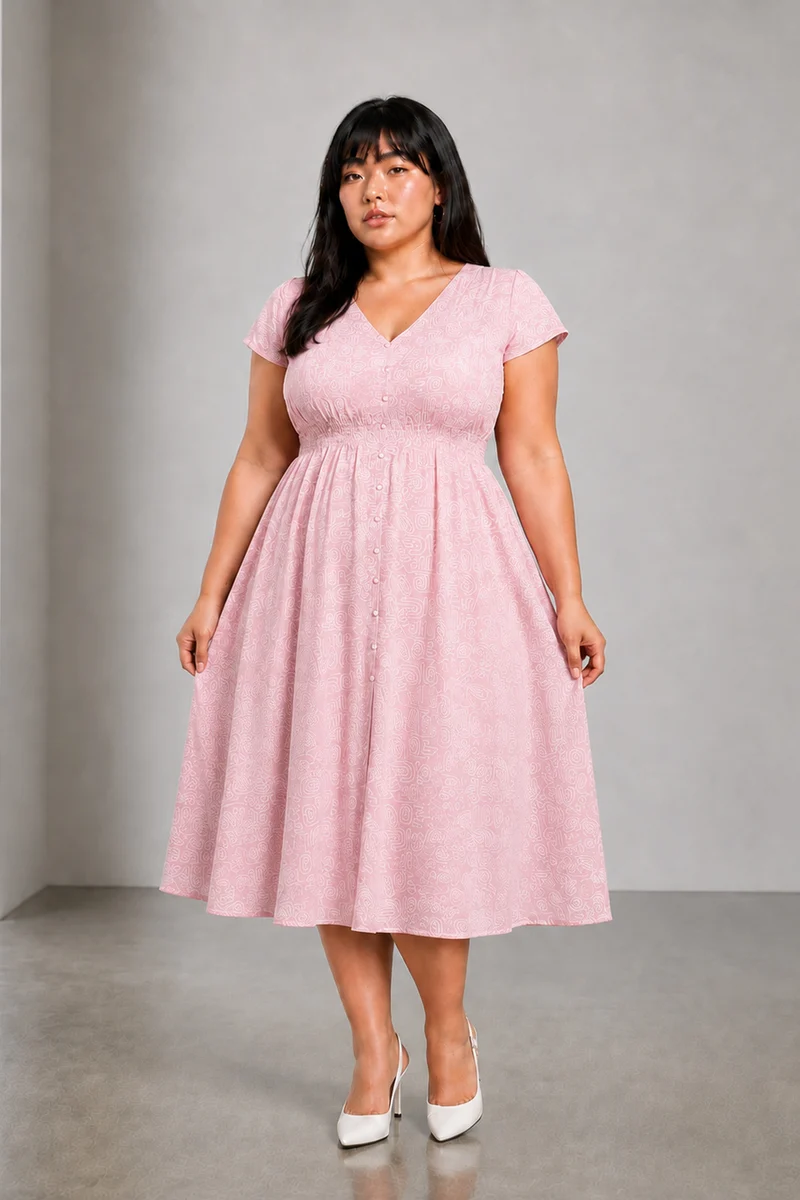 Nera|Cotton Smocked Midi Dress