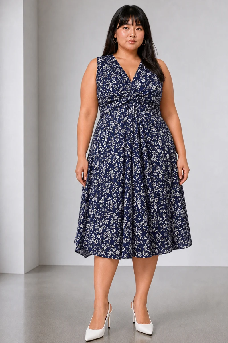 Elys|Printed Twist Knot Dress
