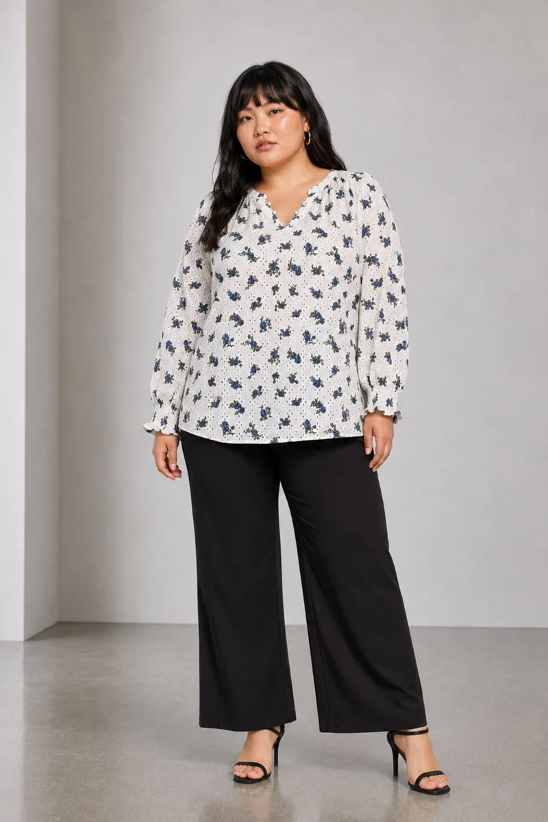 Cirea|Floral Schiffli Embroidered Top