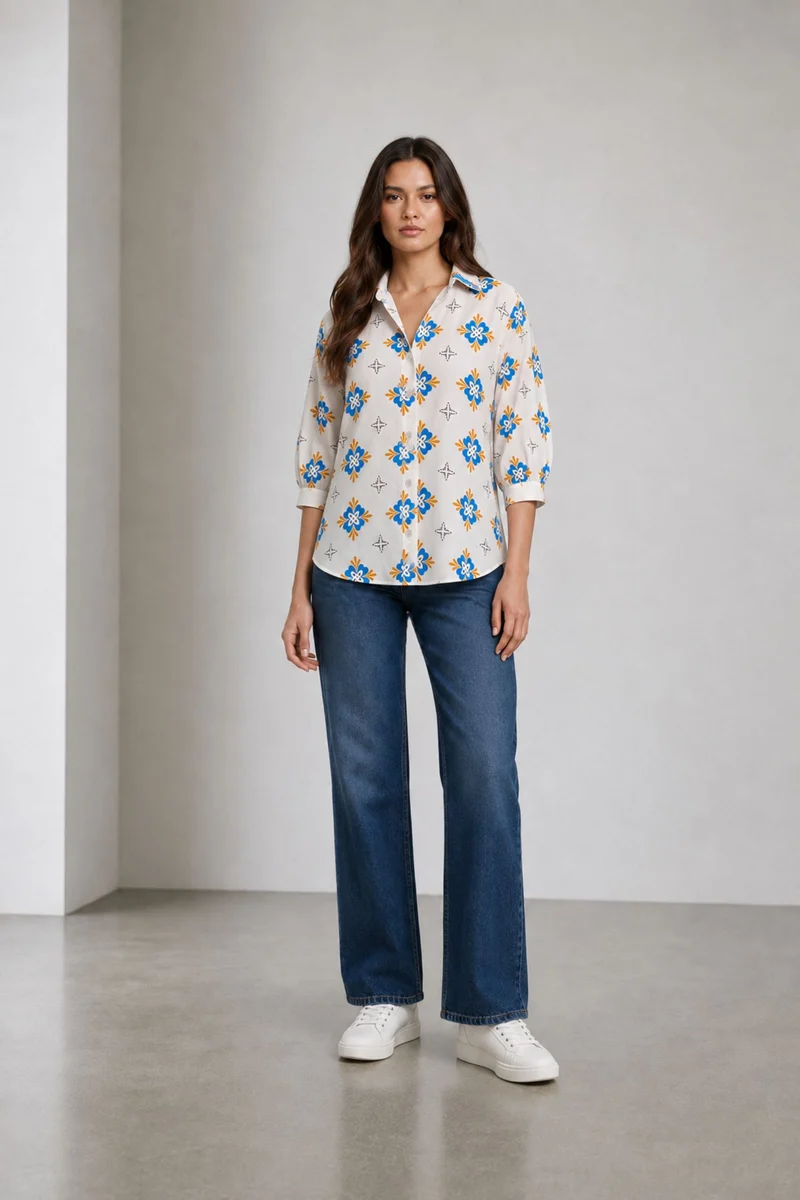 Nivia|Viscose Printed Relaxed Shirt