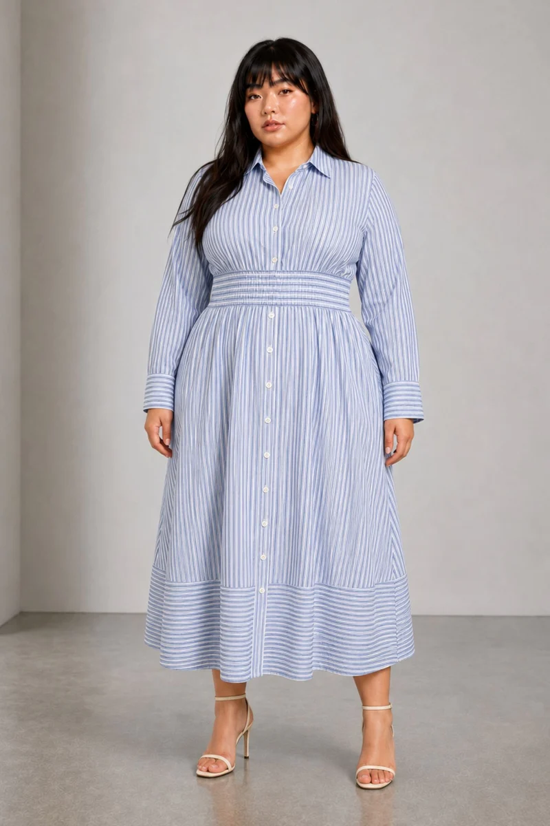 Mora|Cotton Striped Maxi Dress