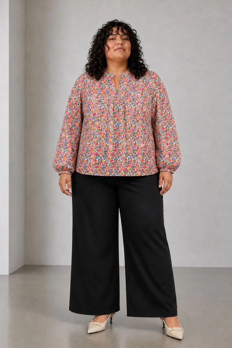 Ravine|Cotton Gather Front Relaxed Fit Top