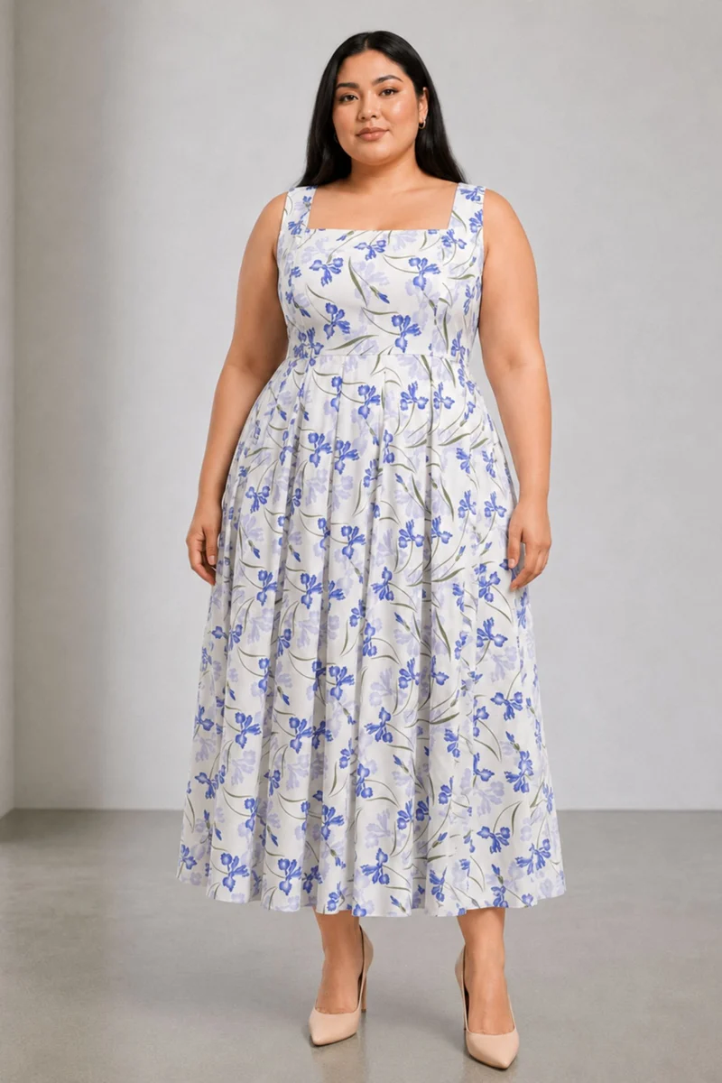Veyra|Viscose Fit And Flare Maxi Dress