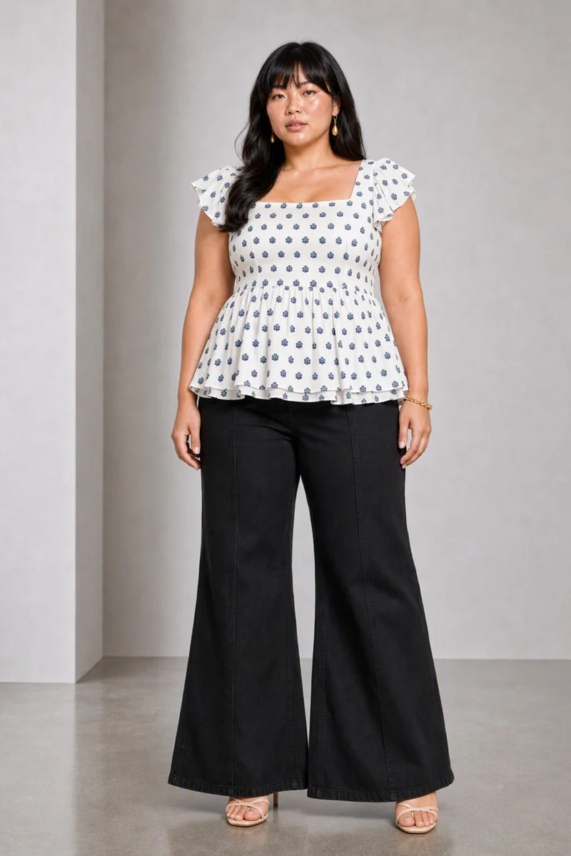 Savana|Elegant Floral Printed Viscose Top