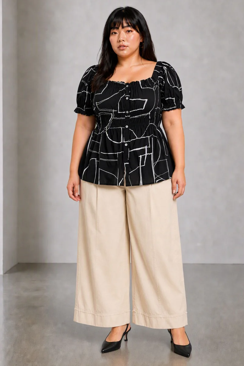 Sivra|Viscose Elasticated Peplum Top