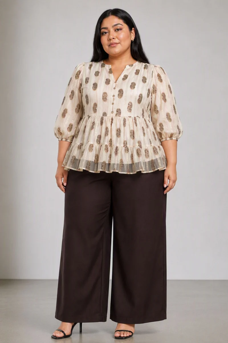 Sylva|Viscose Tiered Peplum Top