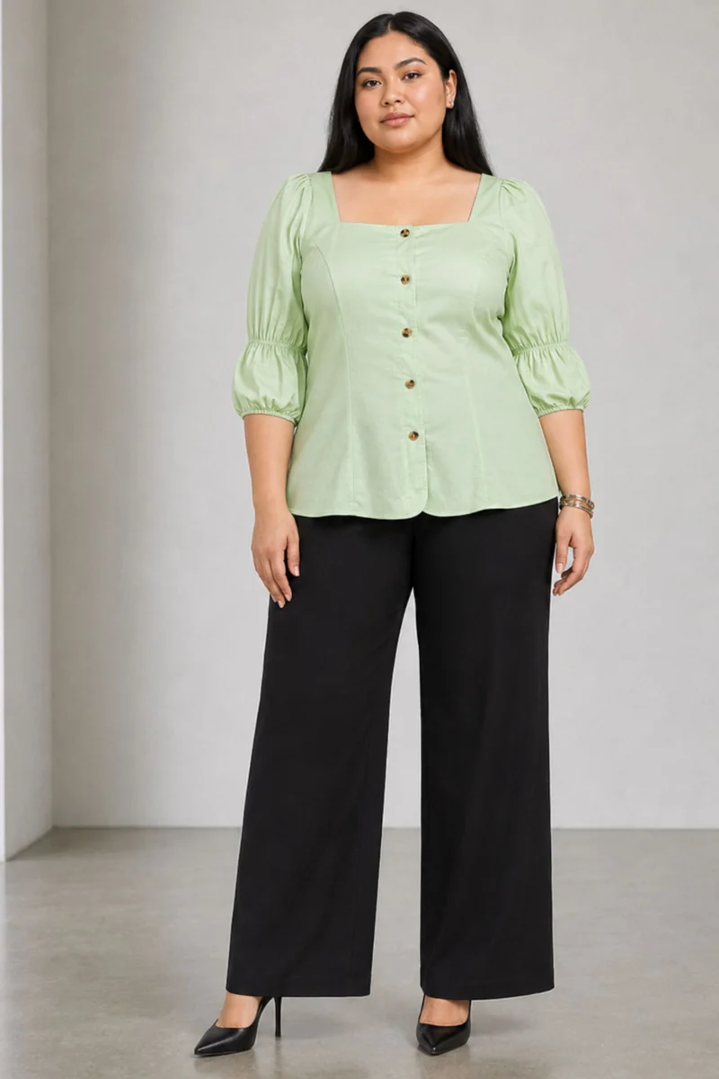 Cavira|Cotton Square Neck Top