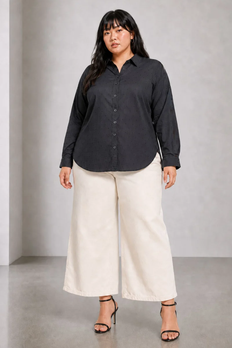Nolin|Cotton Lace Insert Shirt