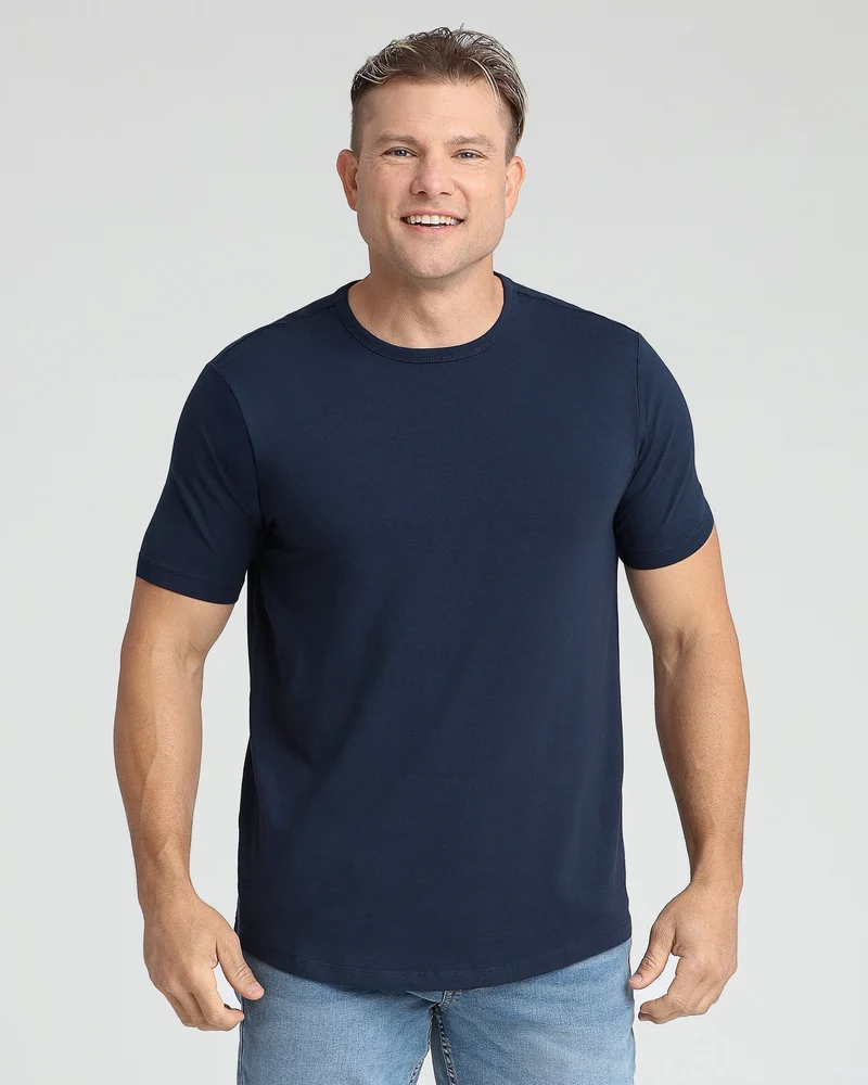 Organic Crew Neck T-Shirt (Slim Fit) / Navy