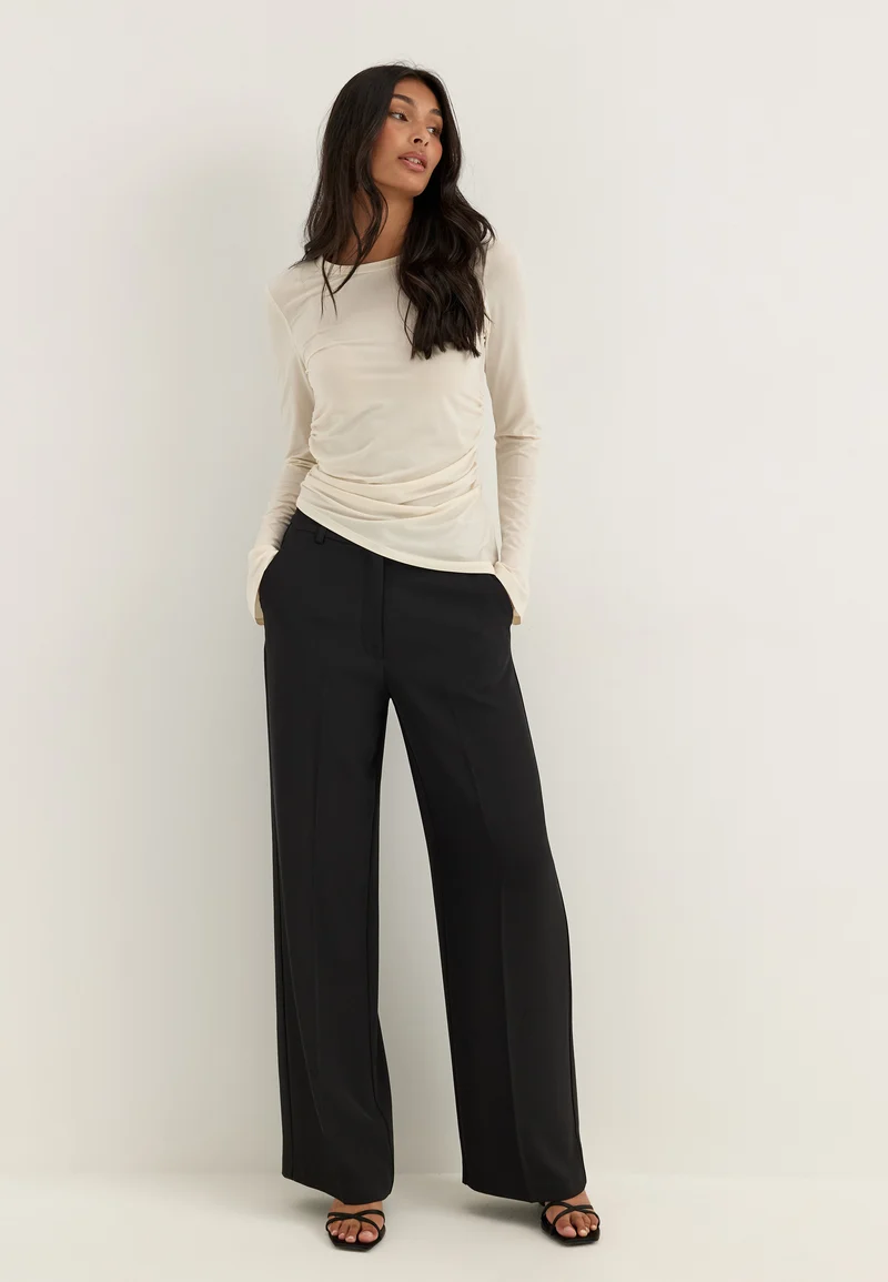 High Waist Wide Suit Trousers