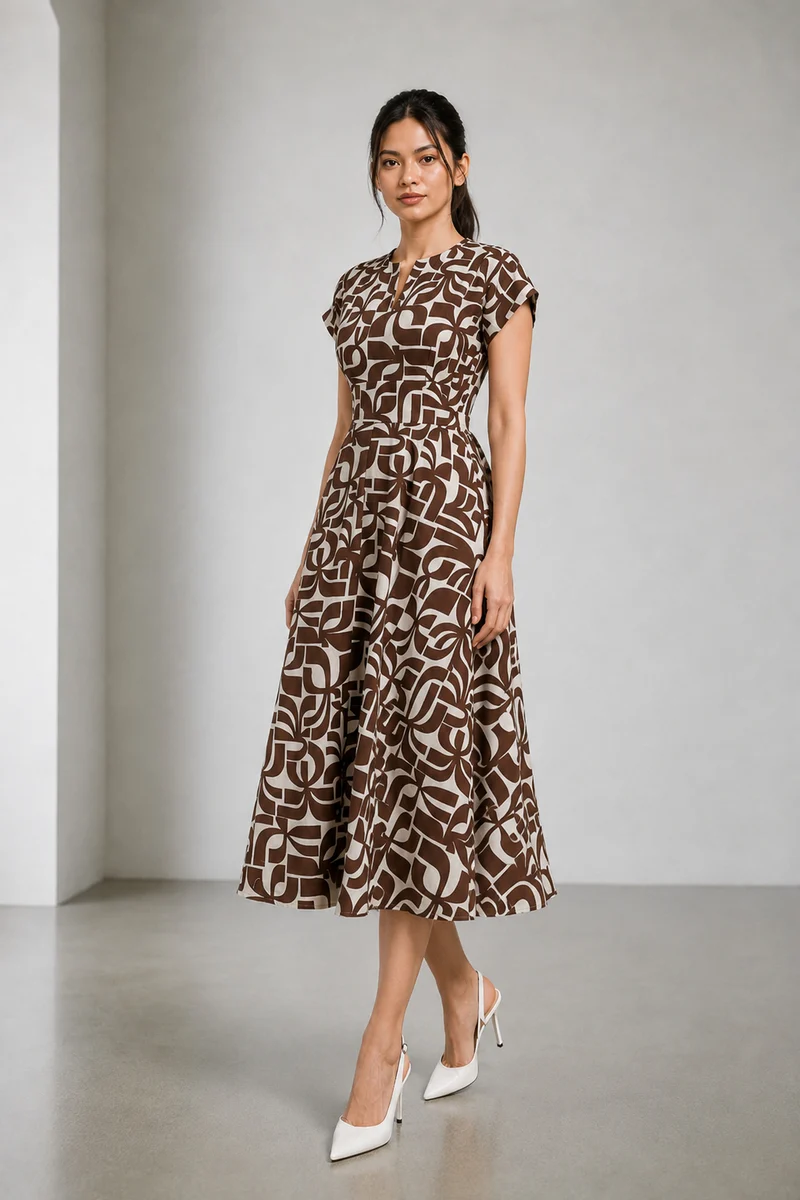 Maven|Cotton Floral Tie Up Dress