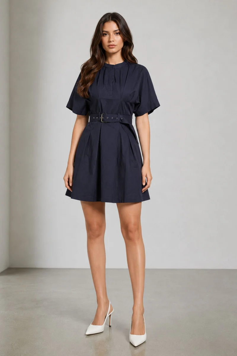 Lagun|Cotton Twill Utility Mini Dress