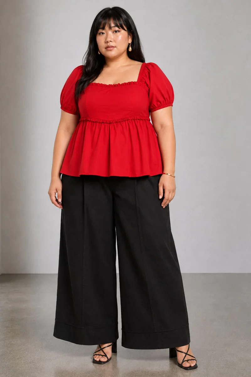 Avel|Cotton Peplum Top