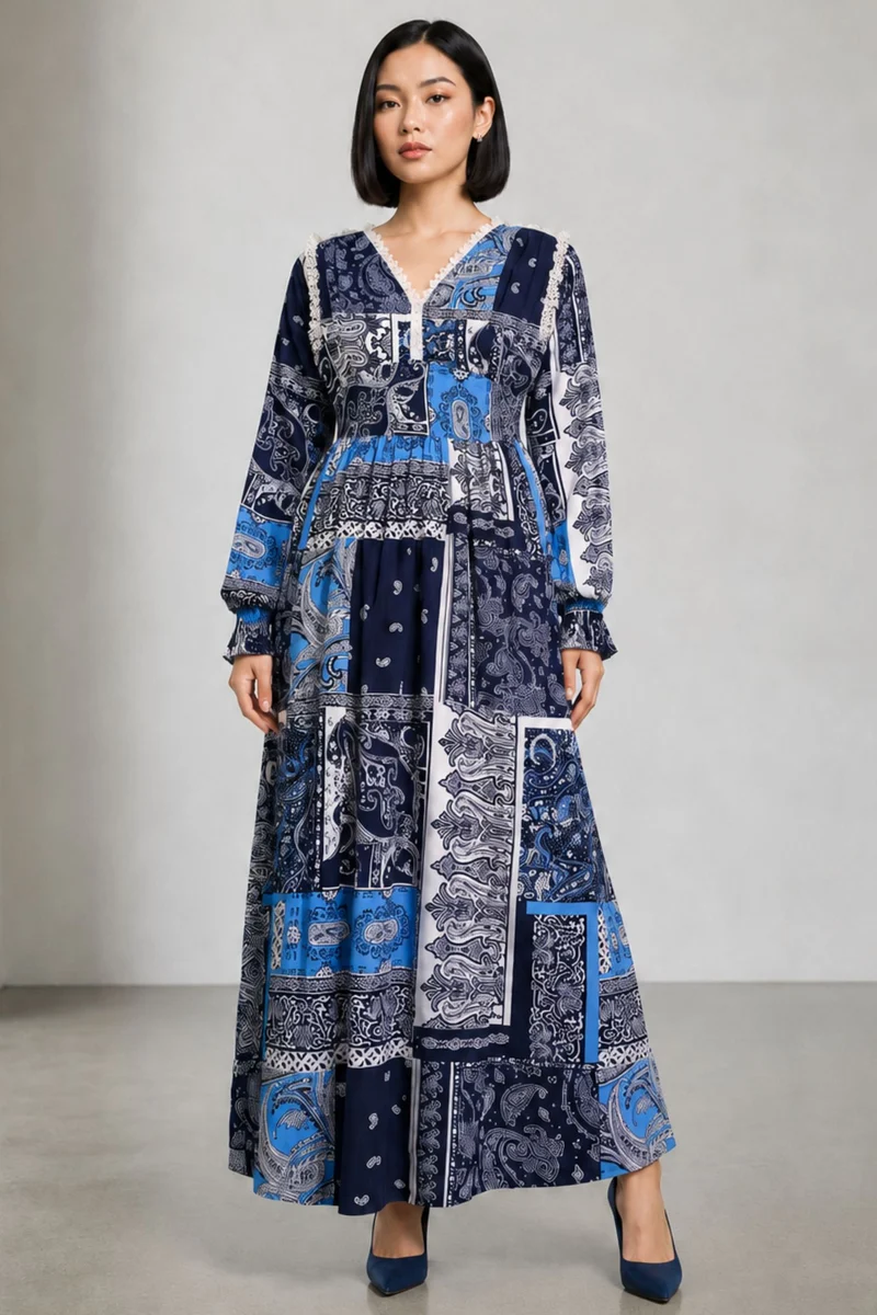 Corin|Viscose Printed Maxi Dress
