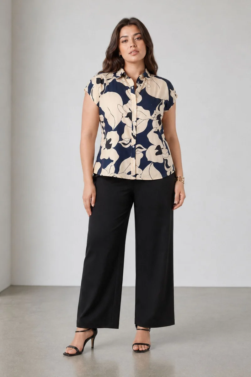 Floreva|Cotton Short Sleeve Shirt