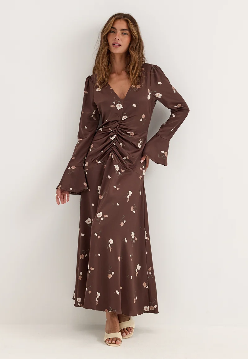 Ruched Front Midi Dress
