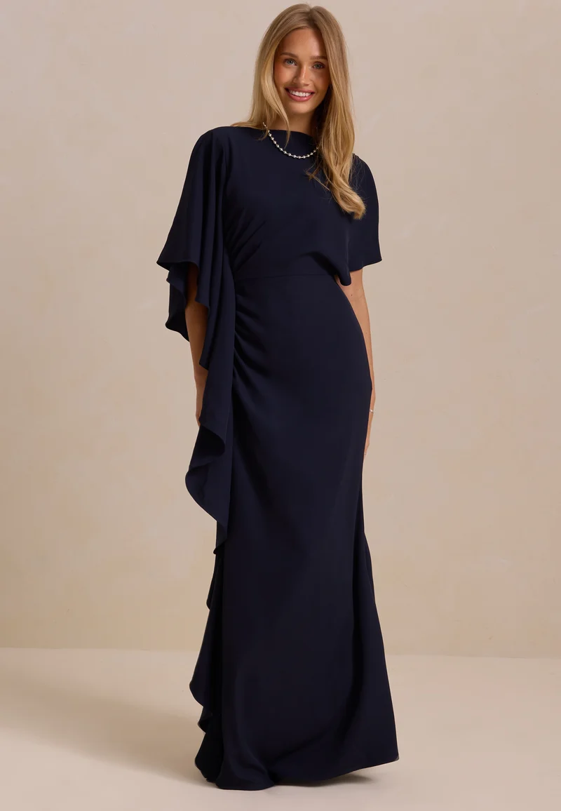 Draped Flounce Gown