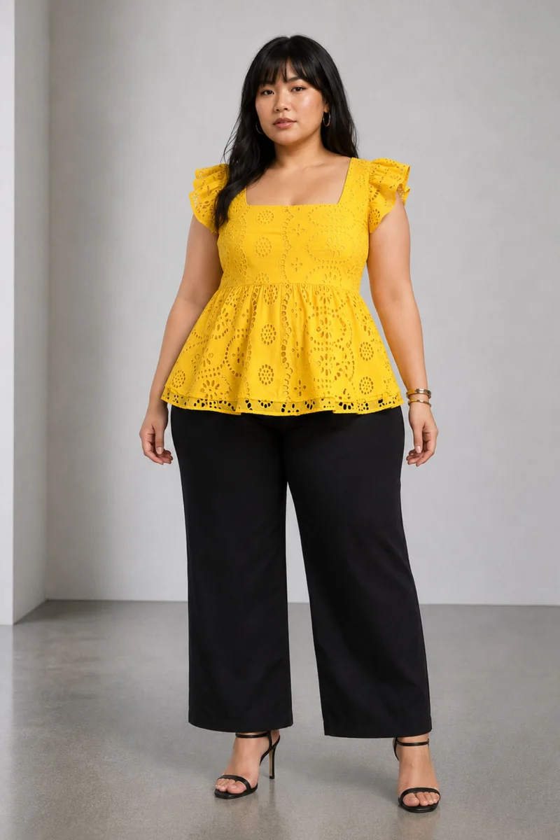 Gione|Cotton Tiered Peplum Top